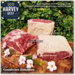 Beef Sirloin aged chilled Australia STEER young cattle HARVEY whole cuts +/- 5.5 kg/pc (price/kg) Striploin / New York Strip / Has Luar PREORDER 2-3 days notice